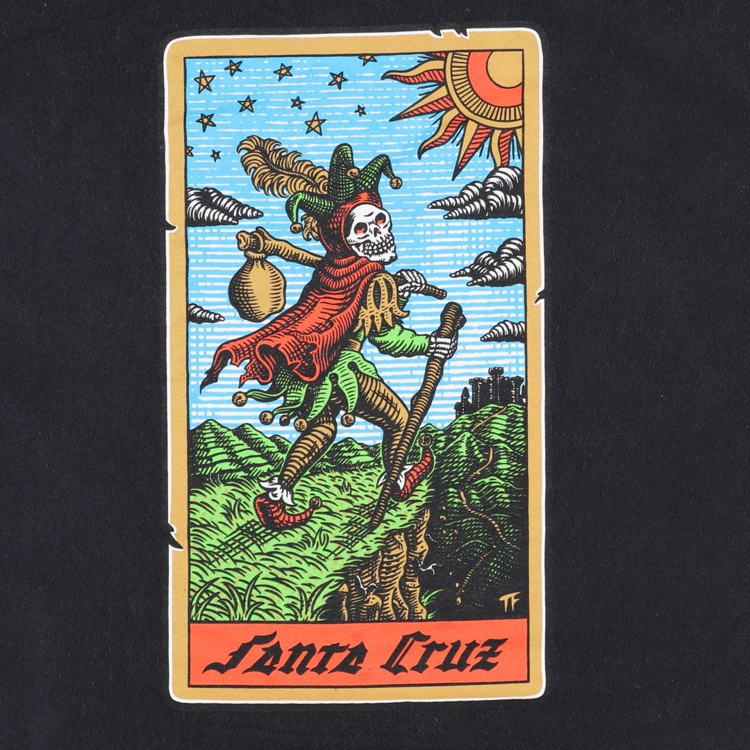 Santa Cruz Surf Skate T-Shirt, Men's Size L (approx.) cotton black type Vintage Second Hand