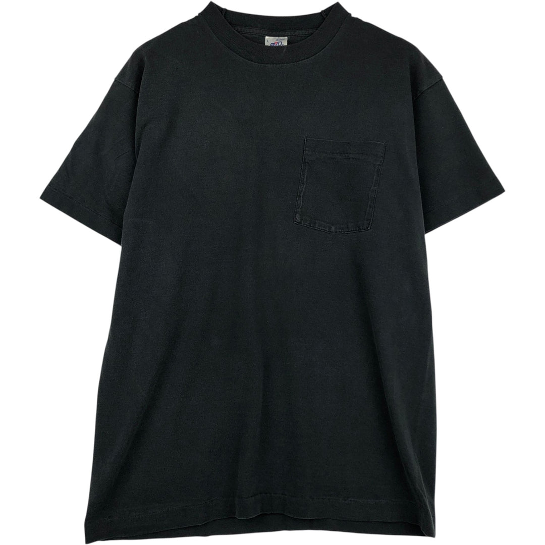 90'S BVD Plain Pocket T-Shirt Made in USA Men's Size L Vintage cotton black type Vintage Second Hand