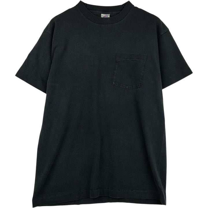 90'S BVD Plain Pocket T-Shirt Made in USA Men's Size L Vintage cotton black type Vintage Second Hand