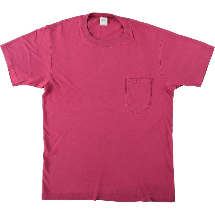 90'S Town Craft Plain Pocket T-Shirt, Made in USA, Men's Size L (Equivalent), Vintage cotton pink type Vintage Second Hand