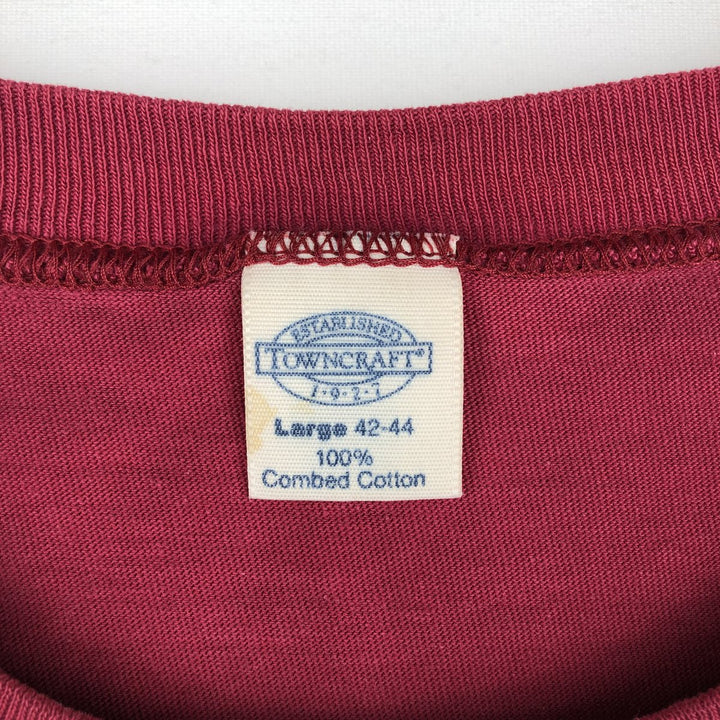 90'S Town Craft Plain Pocket T-Shirt, Made in USA, Men's Size L (Equivalent), Vintage cotton pink type Vintage Second Hand