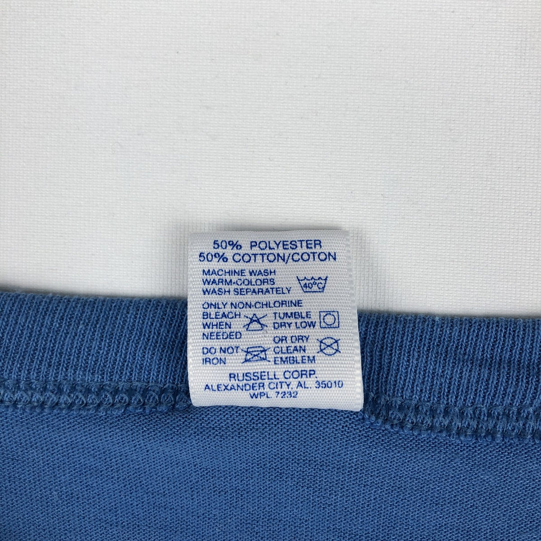 90'S Russell Plain T-shirt Made in USA Men's XL Vintage cotton Blue type light blue Vintage Second Hand