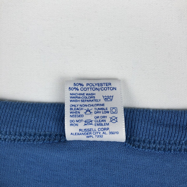 90'S Russell Plain T-shirt Made in USA Men's XL Vintage cotton Blue type light blue Vintage Second Hand