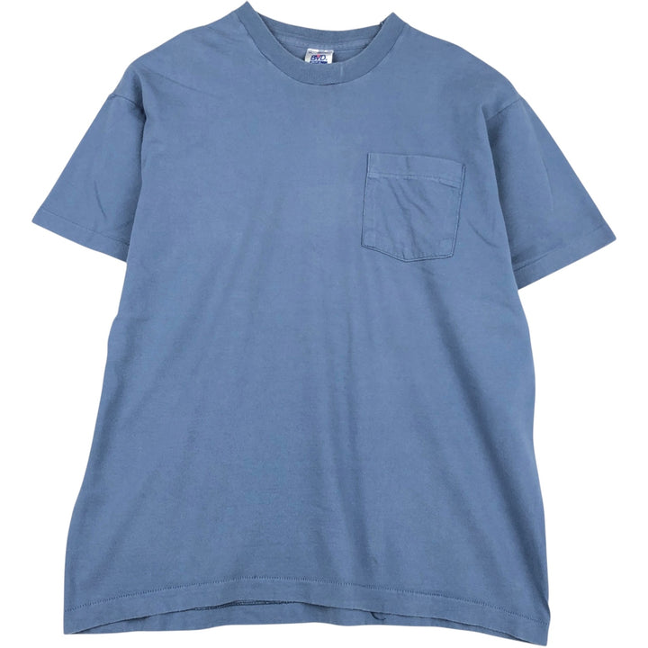 90'S BVD Plain Pocket T-Shirt Made in USA Men's XL Vintage cotton blue type Vintage Second Hand