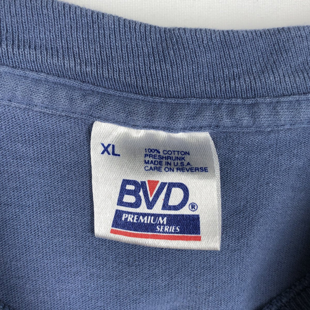 90'S BVD Plain Pocket T-Shirt Made in USA Men's XL Vintage cotton blue type Vintage Second Hand