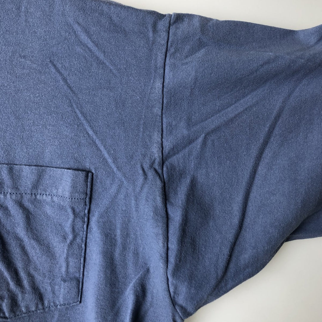 90'S BVD Plain Pocket T-Shirt Made in USA Men's XL Vintage cotton blue type Vintage Second Hand