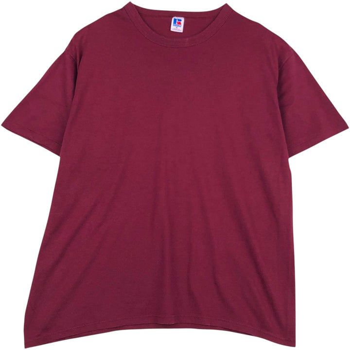 90'S Russell Plain T-shirt Made in USA Men's XL Vintage polyester Purple type red-purple Vintage Second Hand