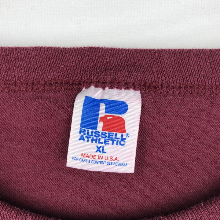 90'S Russell Plain T-shirt Made in USA Men's XL Vintage polyester Purple type red-purple Vintage Second Hand