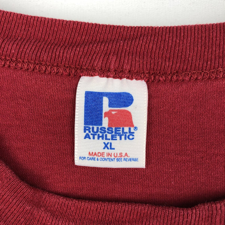 90'S Russell Plain T-shirt Made in USA Men's XL Vintage cotton red type Vintage Second Hand