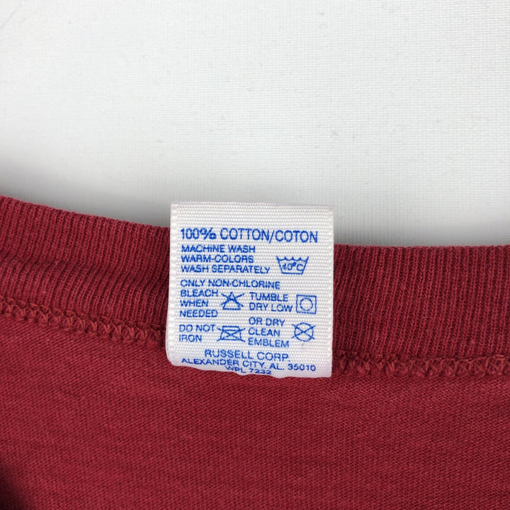 90'S Russell Plain T-shirt Made in USA Men's XL Vintage cotton red type Vintage Second Hand