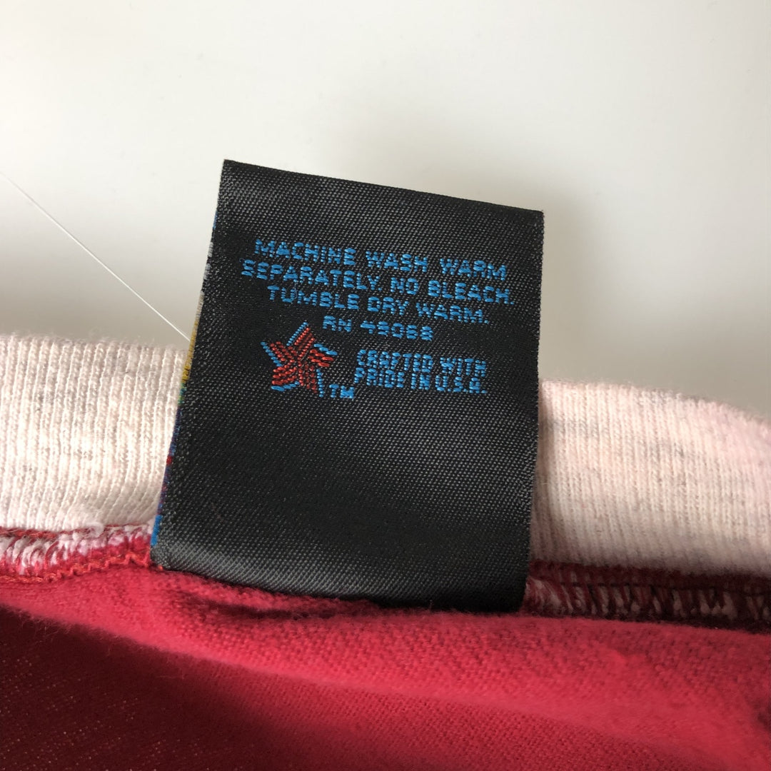 80s-90'S SOFFE'S Choice Layered Neck Plain T-Shirt, Made in USA, Men's XL equivalent, Vintage cotton red type Vintage Second Hand