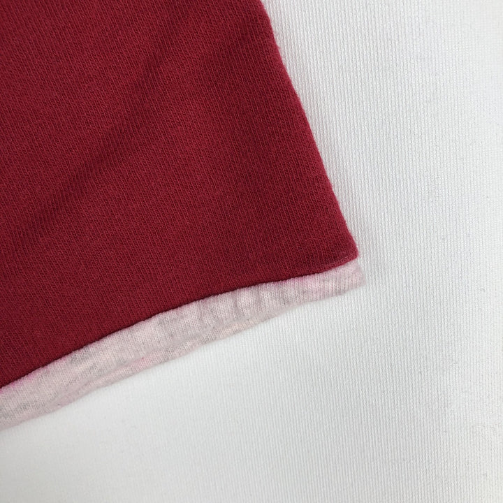 80s-90'S SOFFE'S Choice Layered Neck Plain T-Shirt, Made in USA, Men's XL equivalent, Vintage cotton red type Vintage Second Hand
