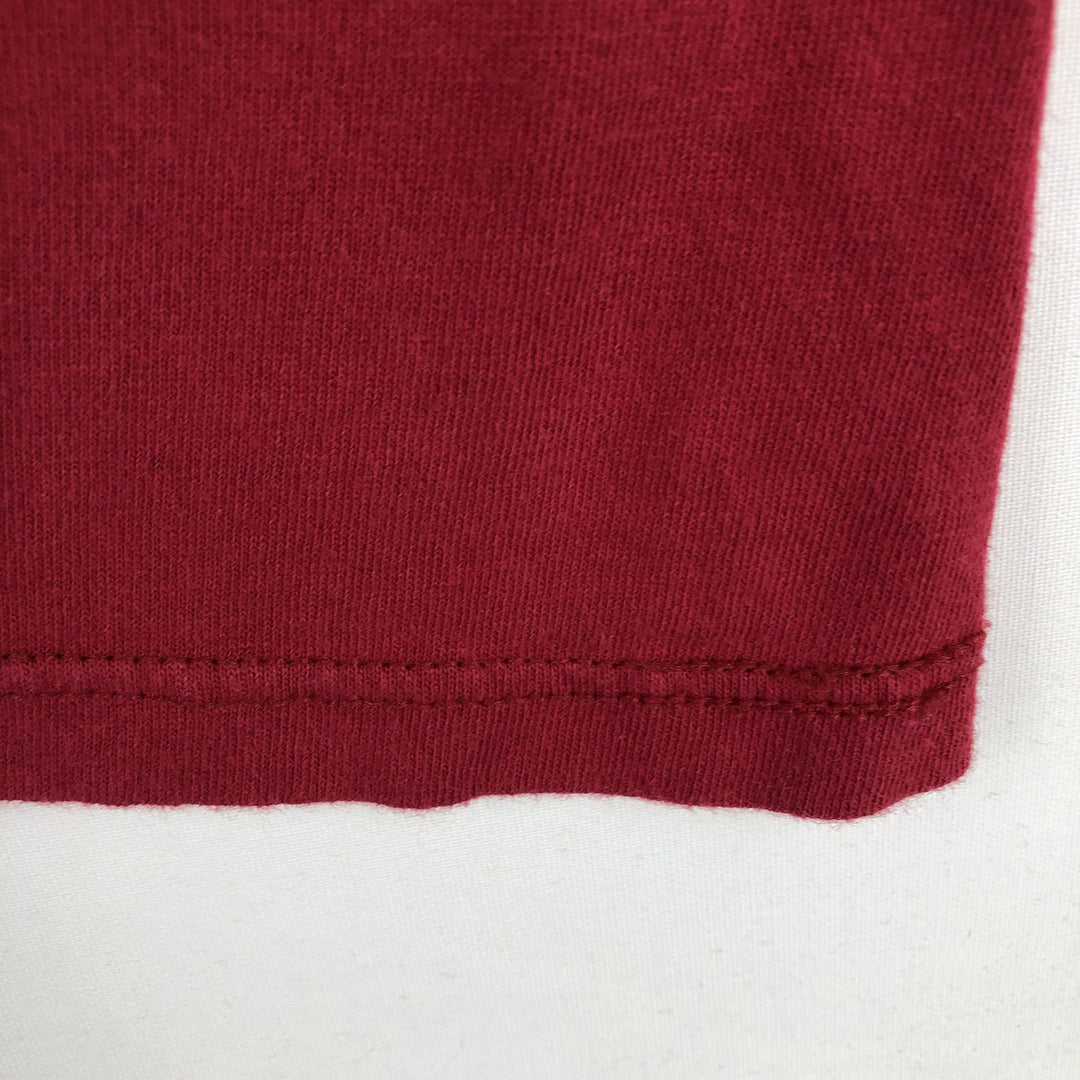 80s-90'S SOFFE'S Choice Layered Neck Plain T-Shirt, Made in USA, Men's XL equivalent, Vintage cotton red type Vintage Second Hand