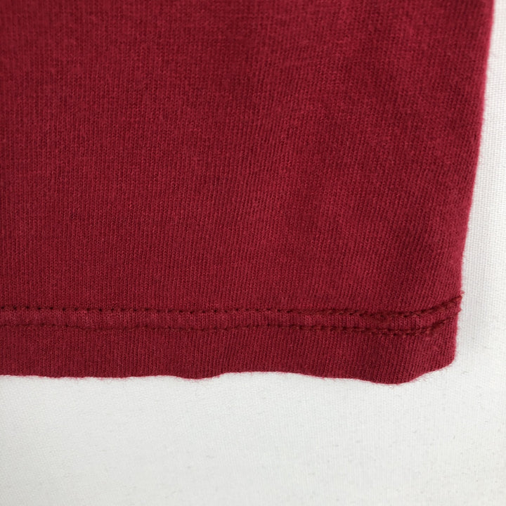 80s-90'S SOFFE'S Choice Layered Neck Plain T-Shirt, Made in USA, Men's XL equivalent, Vintage cotton red type Vintage Second Hand