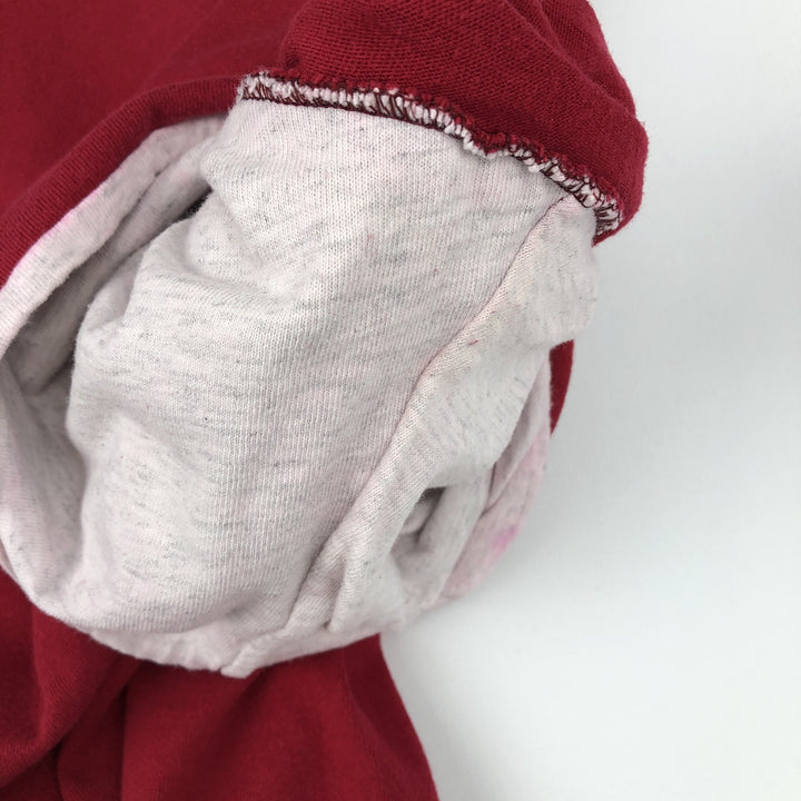 80s-90'S SOFFE'S Choice Layered Neck Plain T-Shirt, Made in USA, Men's XL equivalent, Vintage cotton red type Vintage Second Hand