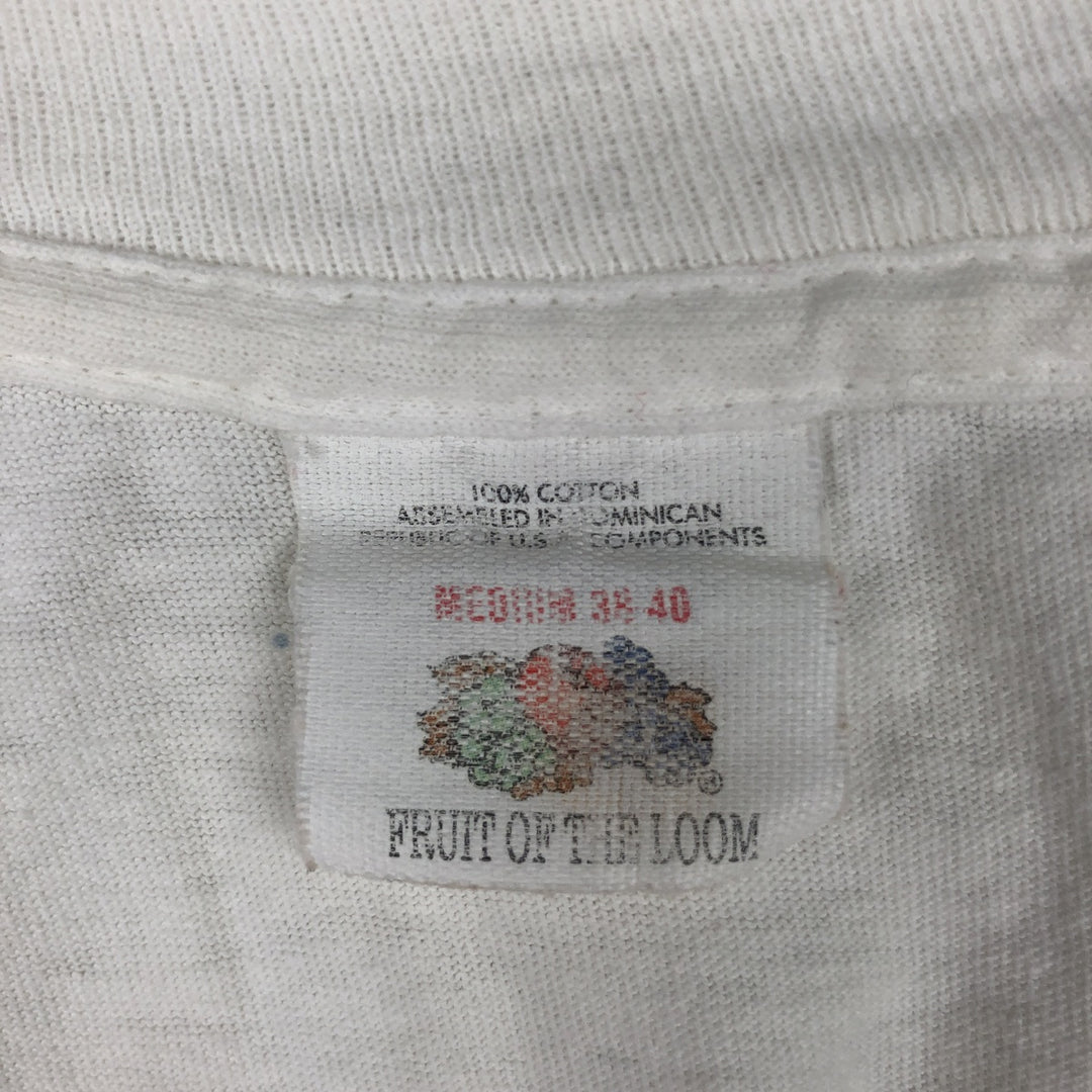 1980'S Fruit of the Loom Plain T-shirt, Men's Size M (approx.), Vintage cotton white type Vintage Second Hand