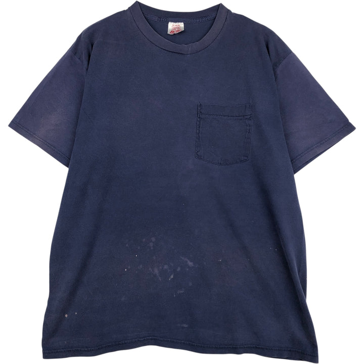 BVD Plain Pocket T-Shirt, Men's Size XL (Equivalent), Vintage cotton navy blue type Vintage Second Hand