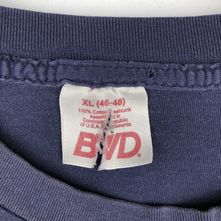 BVD Plain Pocket T-Shirt, Men's Size XL (Equivalent), Vintage cotton navy blue type Vintage Second Hand