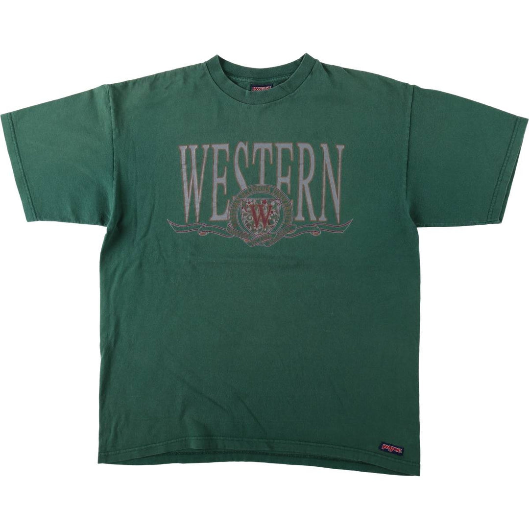 90'S Jansport College T-shirt, Made in USA, Men's XL, Vintage cotton green type Vintage Second Hand