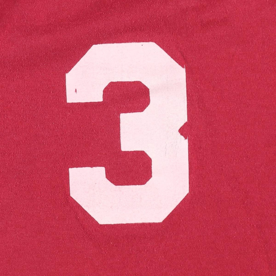 ~90'S Russell College V-Neck Ringer T-Shirt, Made in USA, Men's Size M (Equivalent), Vintage polyester red type Vintage Second Hand