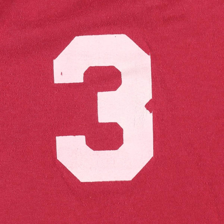 ~90'S Russell College V-Neck Ringer T-Shirt, Made in USA, Men's Size M (Equivalent), Vintage polyester red type Vintage Second Hand