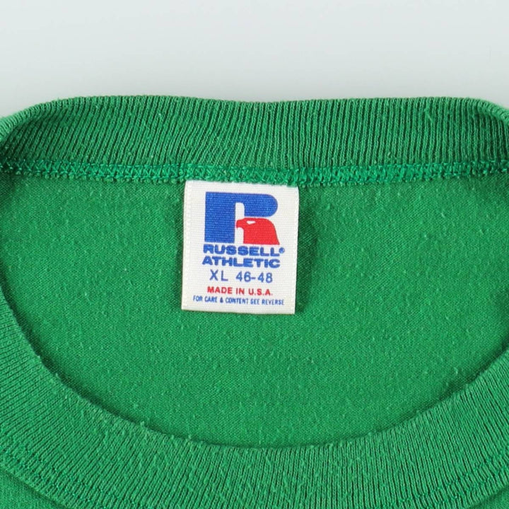 90'S Russell College T-shirt, Made in USA, Men's XL, Vintage polyester green type Vintage Second Hand