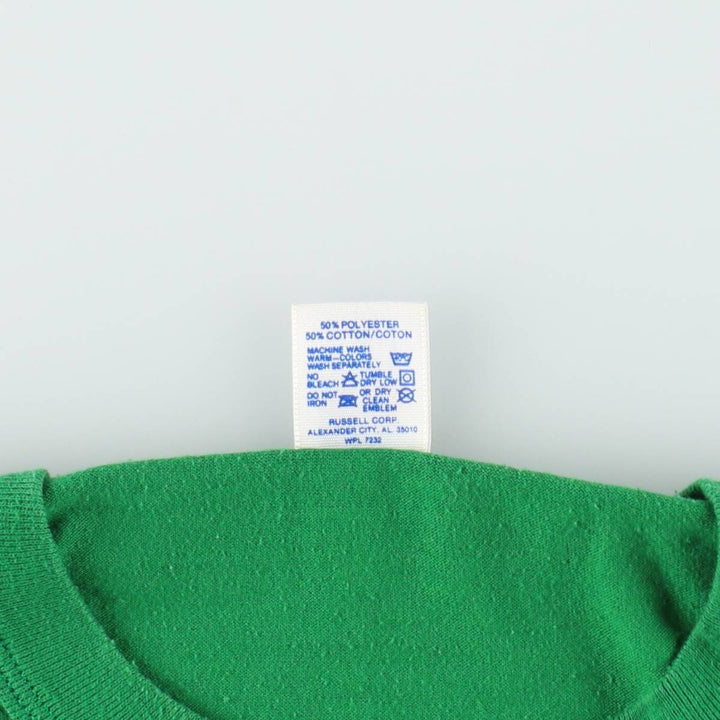 90'S Russell College T-shirt, Made in USA, Men's XL, Vintage polyester green type Vintage Second Hand
