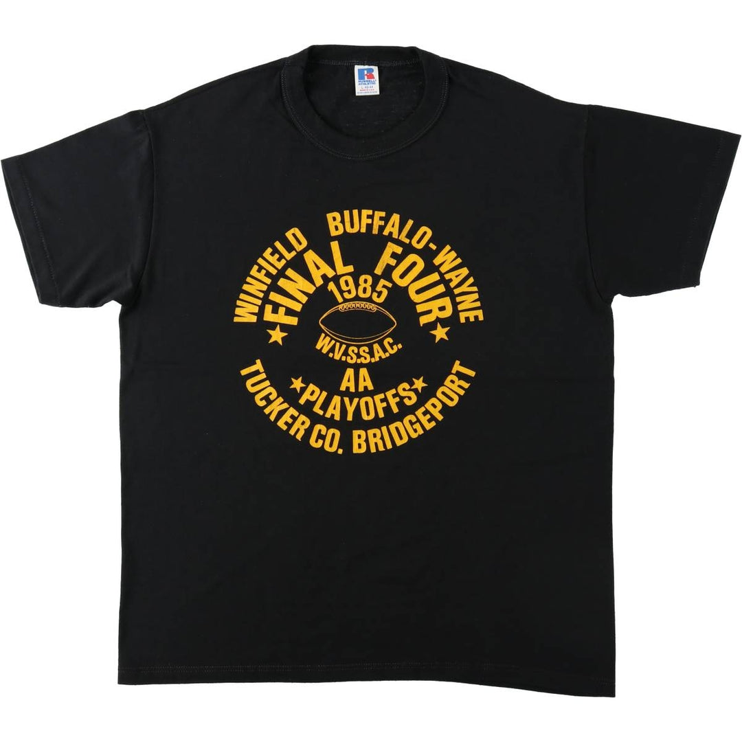 ~90'S Russell College T-shirt, Made in USA, Men's Size L (approx.), Vintage polyester black type Vintage Second Hand