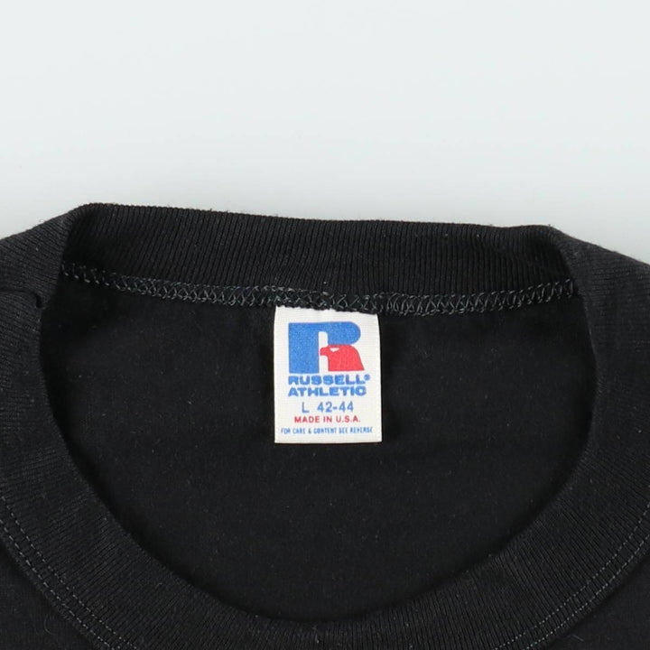 ~90'S Russell College T-shirt, Made in USA, Men's Size L (approx.), Vintage polyester black type Vintage Second Hand
