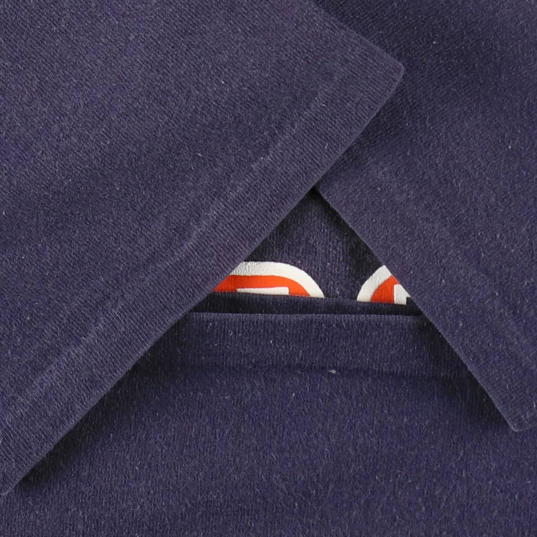 ~90'S Cotton Deluxe Henley Neck College T-Shirt, Made in USA, Men's Size L (Equivalent), Vintage cotton navy blue type Vintage Second Hand