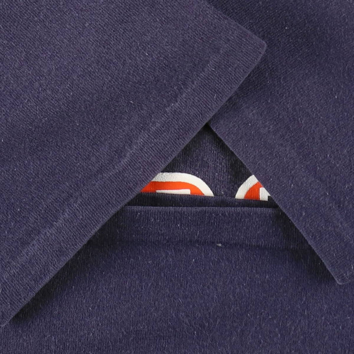 ~90'S Cotton Deluxe Henley Neck College T-Shirt, Made in USA, Men's Size L (Equivalent), Vintage cotton navy blue type Vintage Second Hand