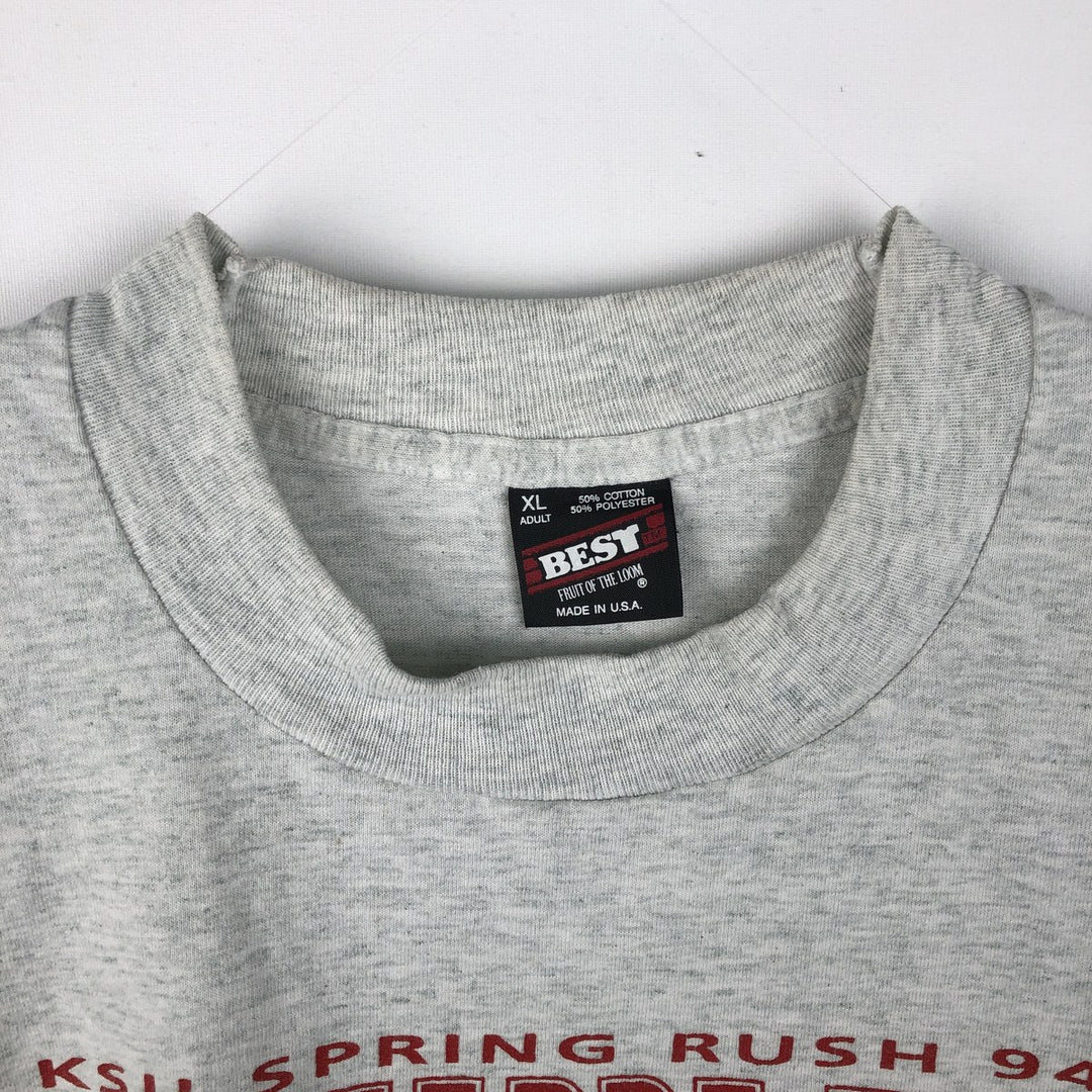 90'S Fruit of the Loom Marvin the Martian College T-shirt, Made in USA, Men's XL equivalent. cotton gray type Vintage Second Hand