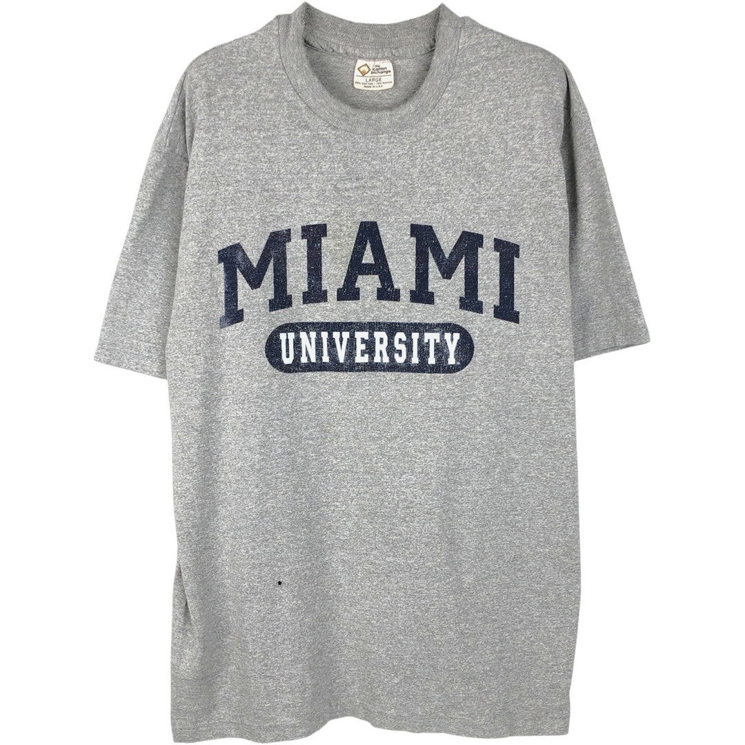 Vintage 90'S The Cotton Exchange College T-Shirt, Made in USA, Men's Size L cotton gray type Vintage Second Hand