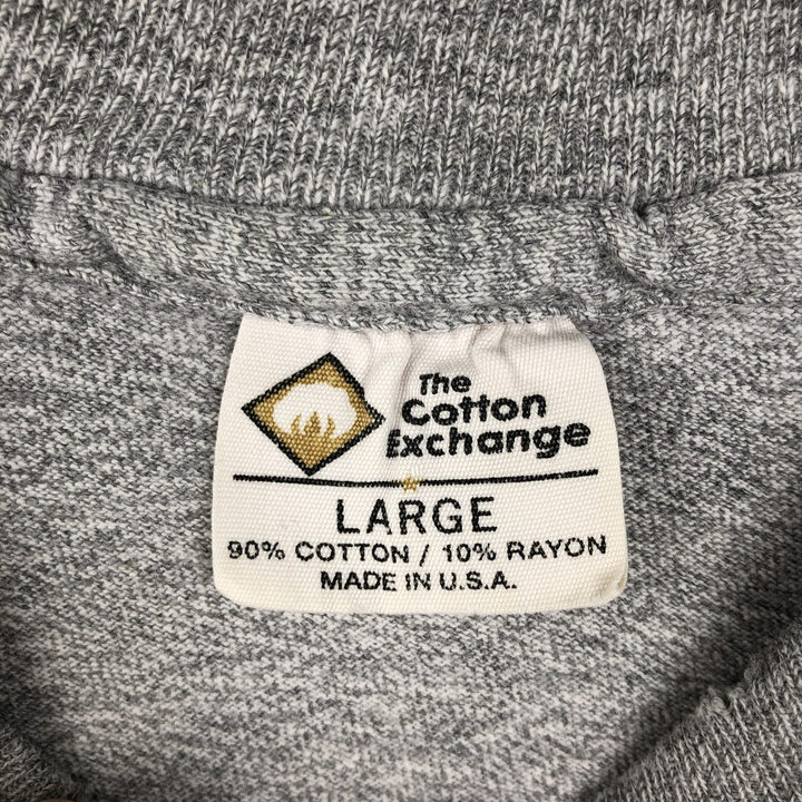 Vintage 90'S The Cotton Exchange College T-Shirt, Made in USA, Men's Size L cotton gray type Vintage Second Hand