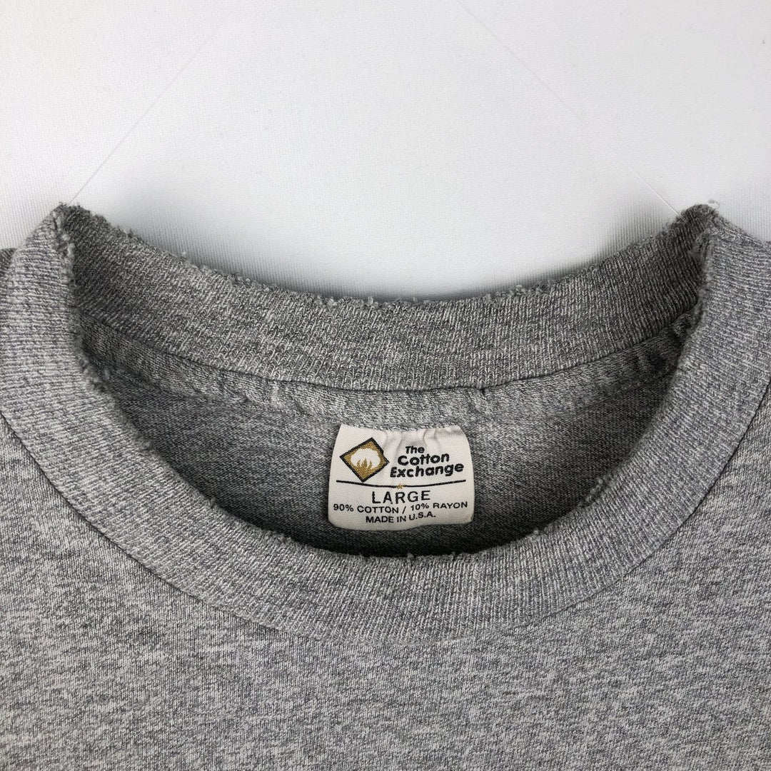 Vintage 90'S The Cotton Exchange College T-Shirt, Made in USA, Men's Size L cotton gray type Vintage Second Hand