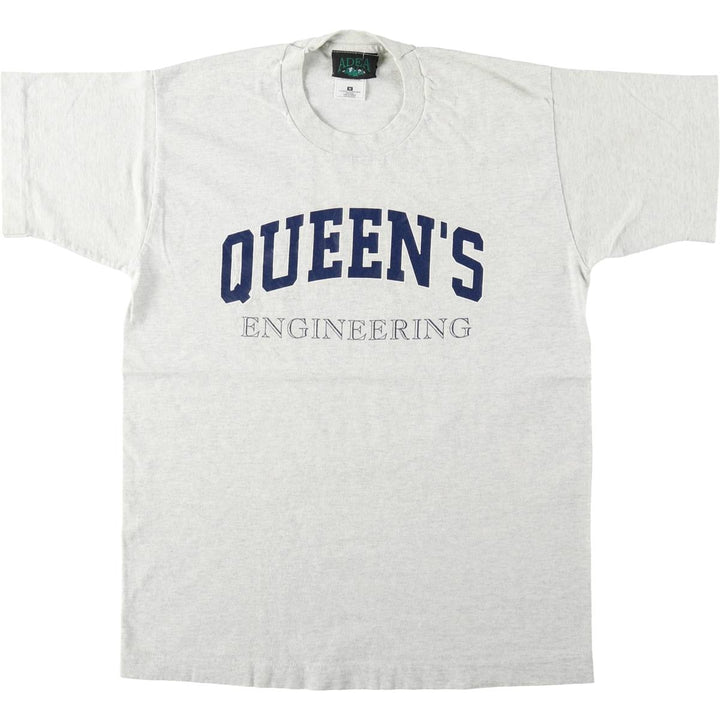 ~90'S ADEA College T-shirt, Made in Canada, Men's Size M (approx.), Vintage cotton gray type Vintage Second Hand