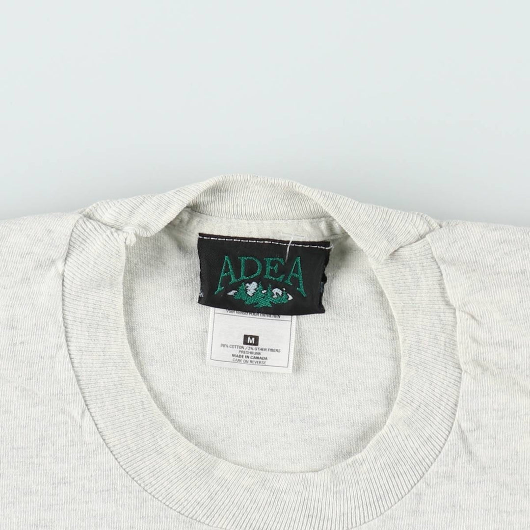 ~90'S ADEA College T-shirt, Made in Canada, Men's Size M (approx.), Vintage cotton gray type Vintage Second Hand