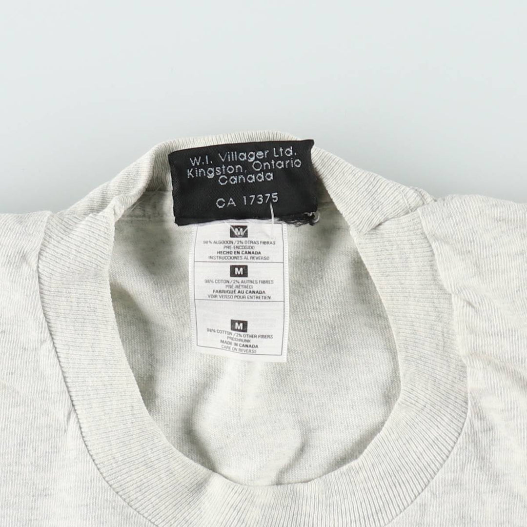 ~90'S ADEA College T-shirt, Made in Canada, Men's Size M (approx.), Vintage cotton gray type Vintage Second Hand