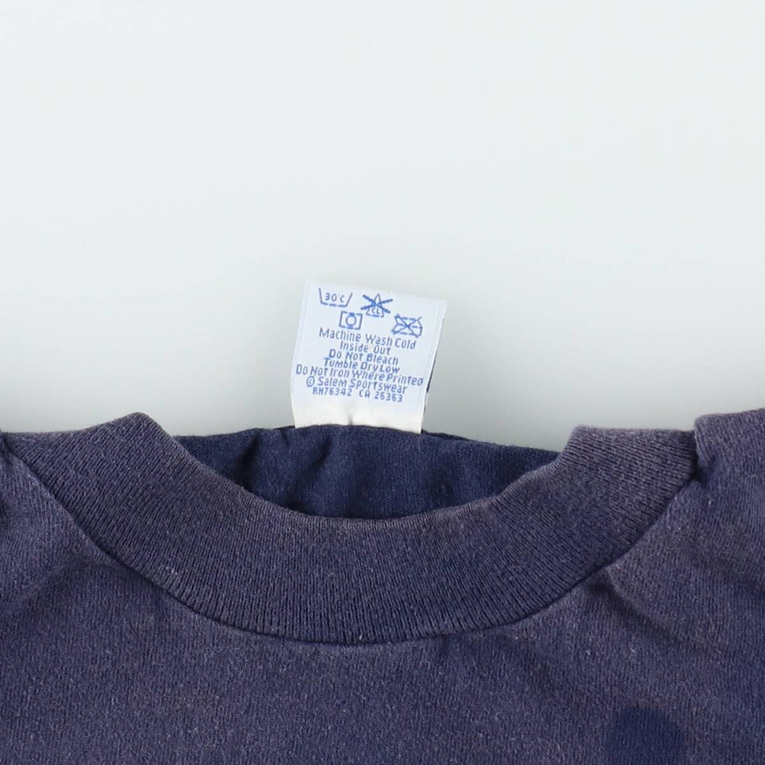~90'S SALEM SPORTSWEAR College T-shirt, Made in USA, Men's XL equivalent, Vintage cotton navy blue type Vintage Second Hand