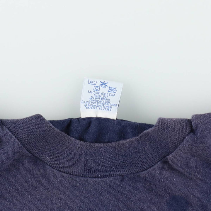 ~90'S SALEM SPORTSWEAR College T-shirt, Made in USA, Men's XL equivalent, Vintage cotton navy blue type Vintage Second Hand
