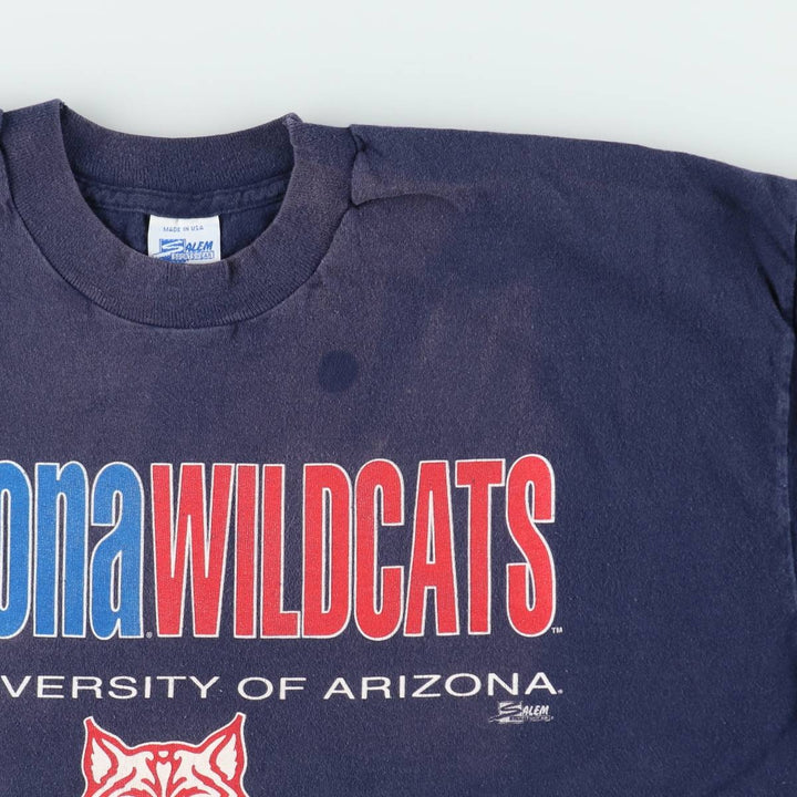 ~90'S SALEM SPORTSWEAR College T-shirt, Made in USA, Men's XL equivalent, Vintage cotton navy blue type Vintage Second Hand