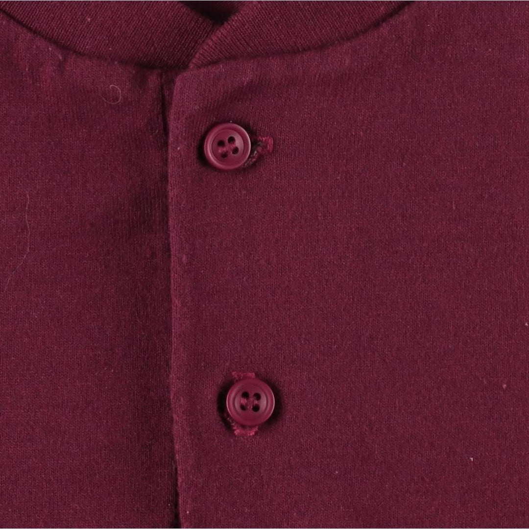 VENUK Henley Neck College T-Shirt, Made in USA, Men's XL (approx.), Vintage polyester wine-red Vintage Second Hand