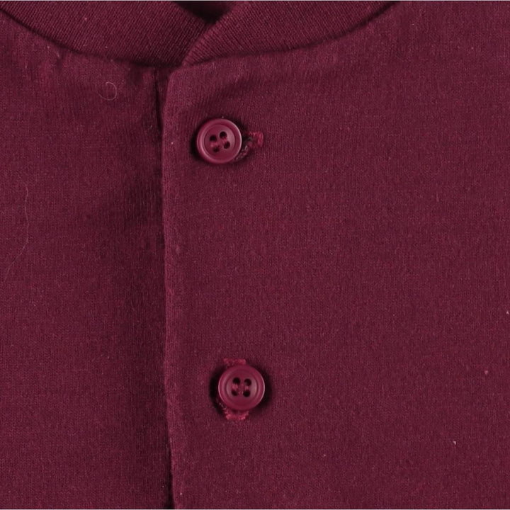 VENUK Henley Neck College T-Shirt, Made in USA, Men's XL (approx.), Vintage polyester wine-red Vintage Second Hand
