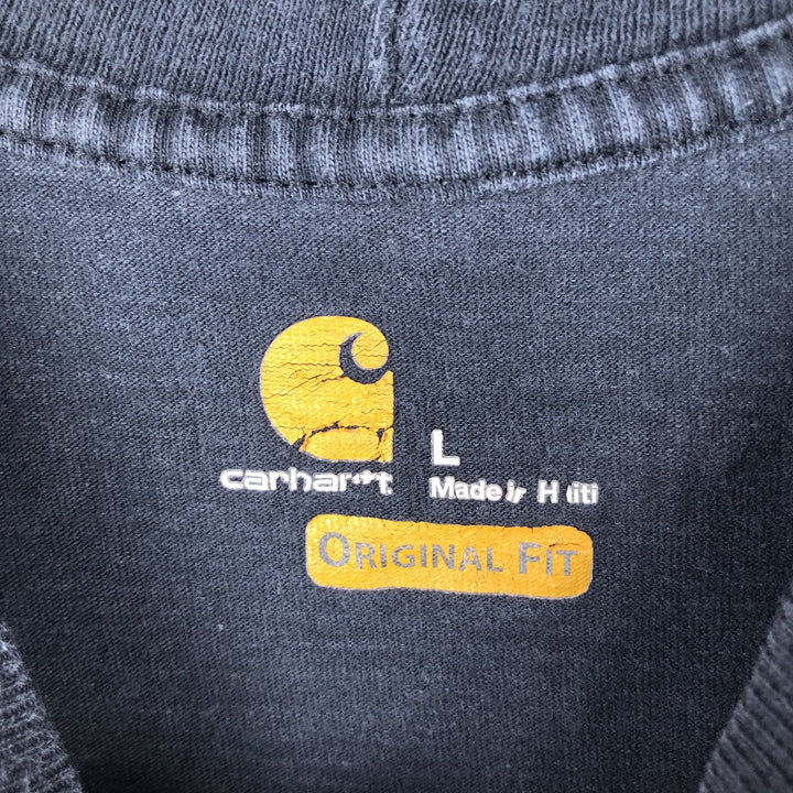 Carhartt ORIGINAL FIT short sleeve logo T-shirt, men's size L cotton black type Vintage Second Hand