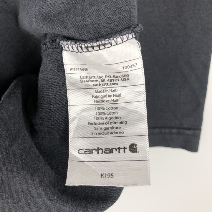 Carhartt ORIGINAL FIT short sleeve logo T-shirt, men's size L cotton black type Vintage Second Hand