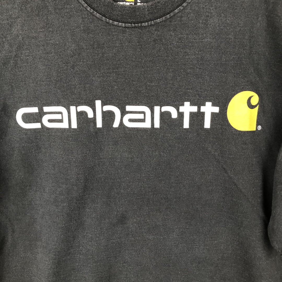 Carhartt ORIGINAL FIT short sleeve logo T-shirt, men's size L cotton black type Vintage Second Hand