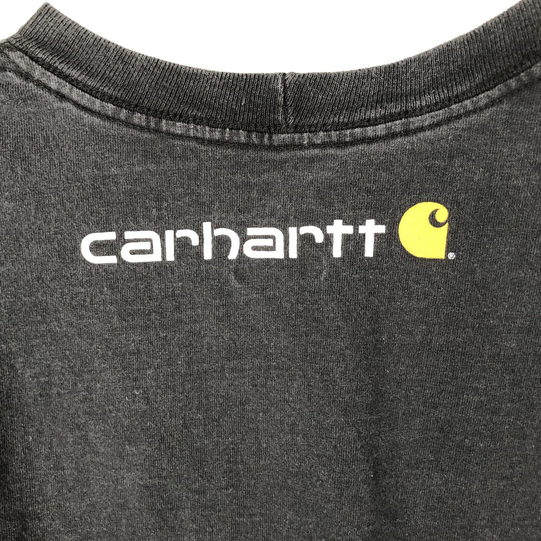 Carhartt ORIGINAL FIT short sleeve logo T-shirt, men's size L cotton black type Vintage Second Hand