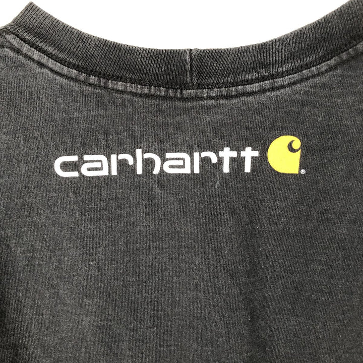 Carhartt ORIGINAL FIT short sleeve logo T-shirt, men's size L cotton black type Vintage Second Hand