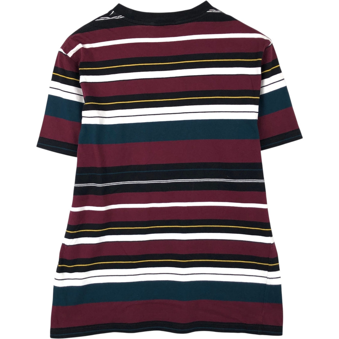 Carhartt WORK IN PROGRESS Multi-stripe Short-Sleeve Striped T-Shirt (Men's Size M) cotton Red type red-purple Vintage Second Hand