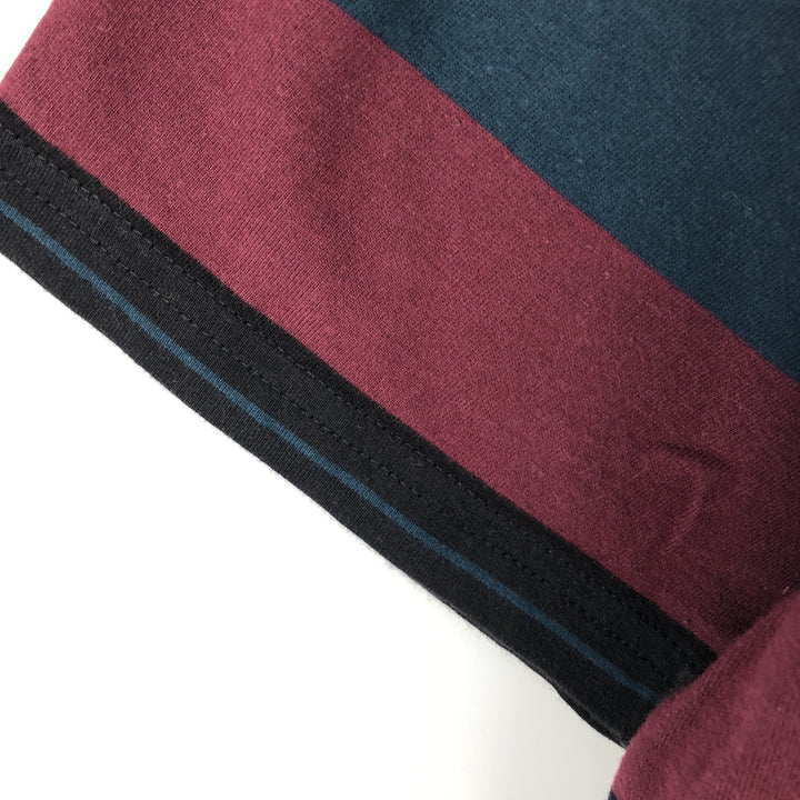 Carhartt WORK IN PROGRESS Multi-stripe Short-Sleeve Striped T-Shirt (Men's Size M) cotton Red type red-purple Vintage Second Hand